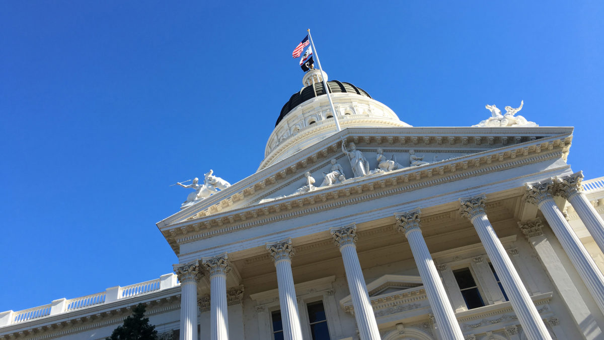 Exterior shot of the California State Capitol, focusing on the dome and cupola. (Photo by Ben Young Landis)